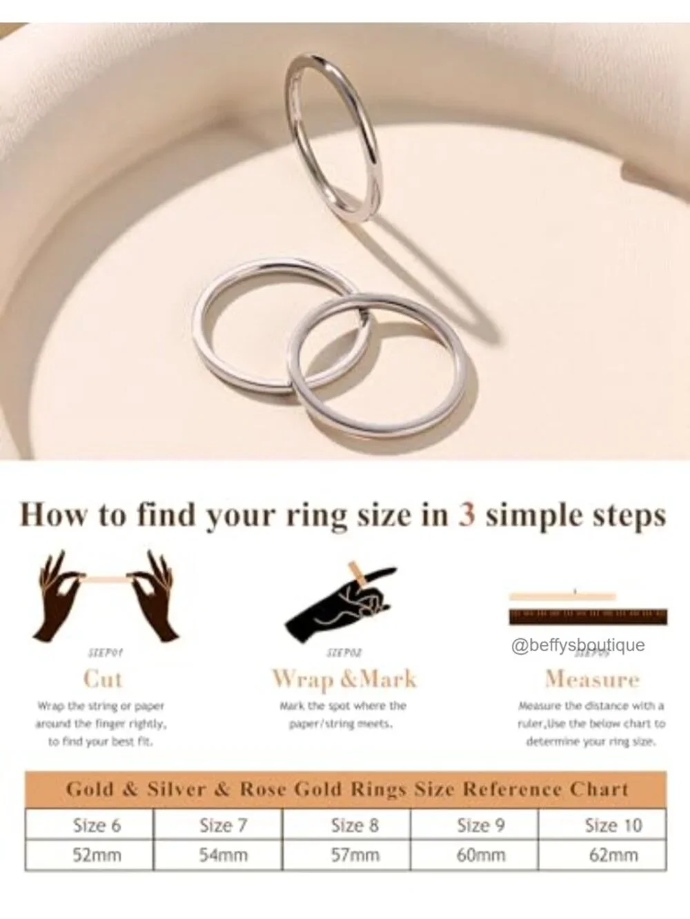 Stackable Band Rings Set Stainless Steel - Thin Knuckle Rings for Women